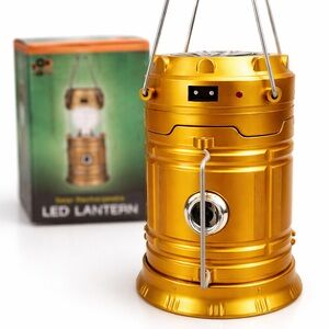 NWT Gold Collapsible LED Camping Lantern Portable Hanging Light (Unbranded)